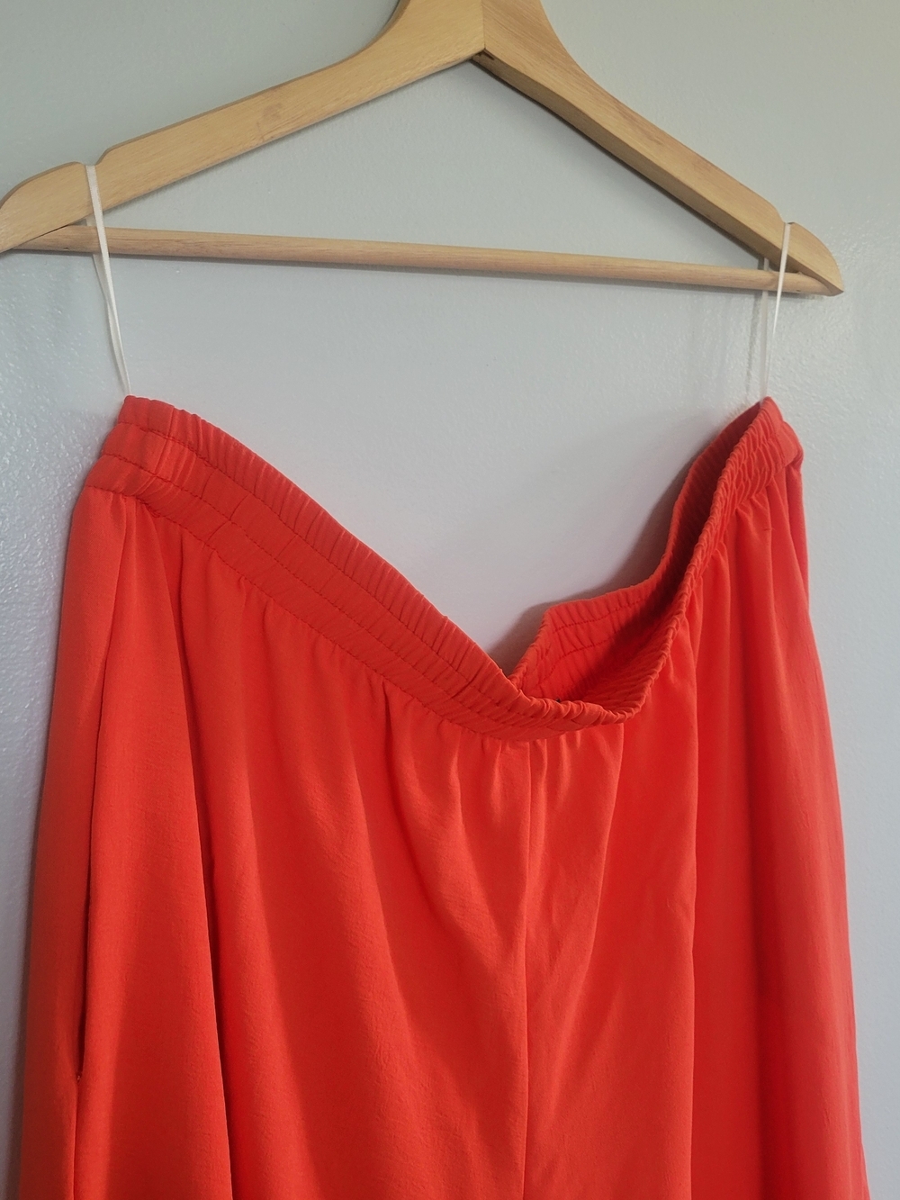 NEW LOOK Wide Leg Palazzo Pants Size US 12 Coral/Orange High Rise Flowy - Picture 6 of 14